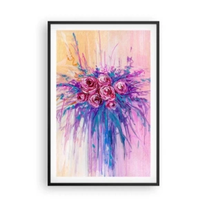 Plagát v čiernom ráme - Ružová fontána - 61x91 cm