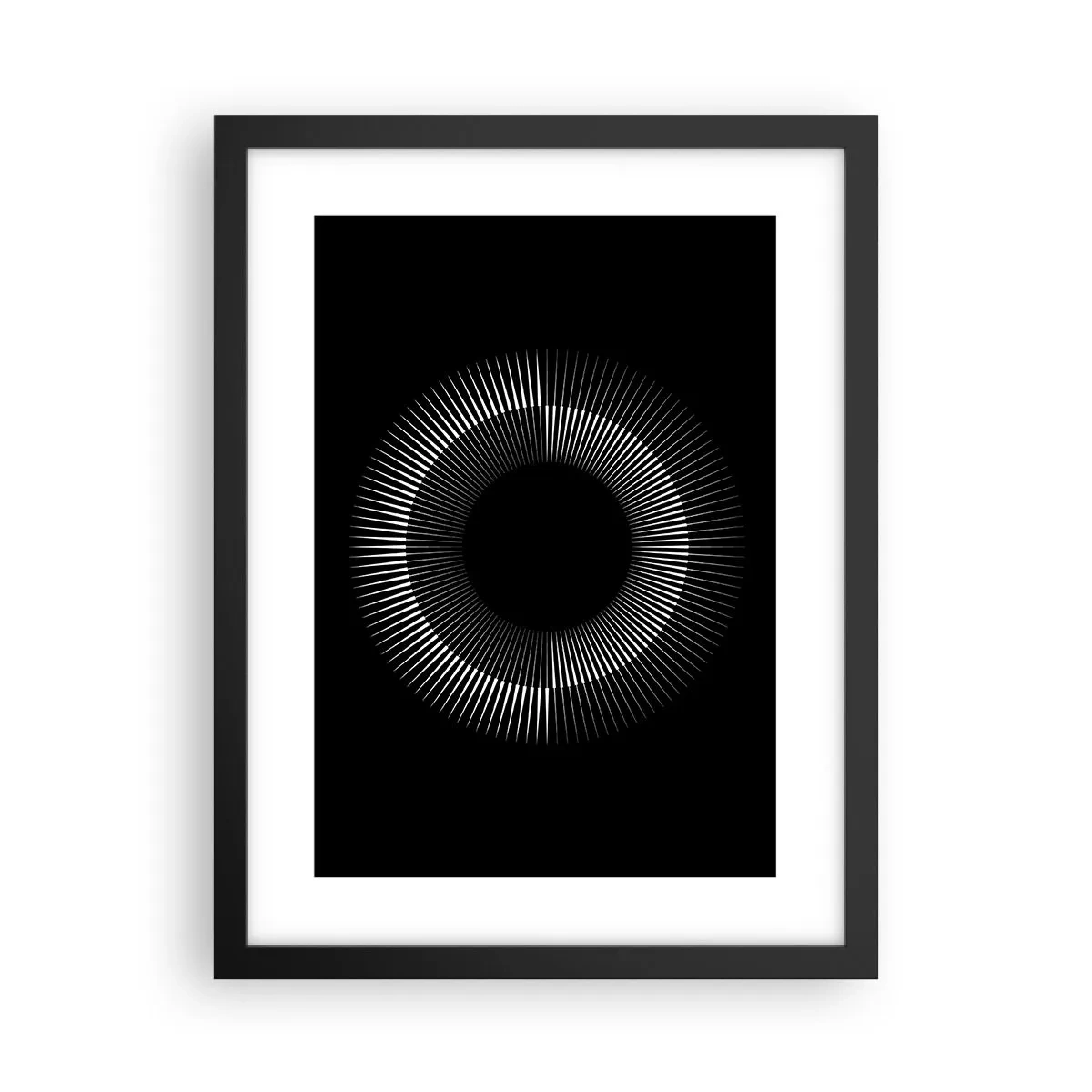 Plagát v čiernom ráme - Čierne slnko - 30x40 cm
