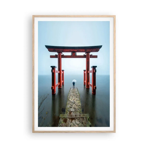 Plagát v ráme zo svetlého duba - Japonské zamyslenie - 70x100 cm