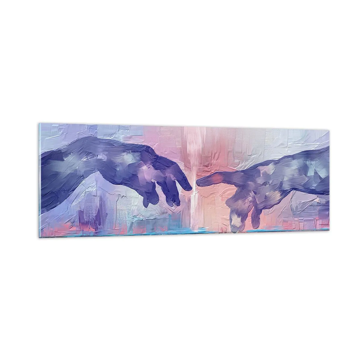 Obraz na skle - Božská iskra života - 90x30 cm