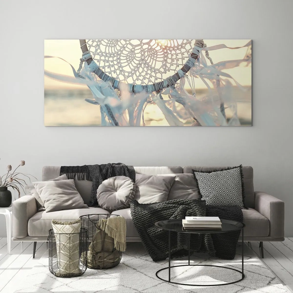 Obraz na skle - Čipkový totem - 100x40 cm