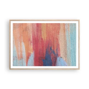 Plagát v ráme zo svetlého duba - Stekať dúhou - 100x70 cm