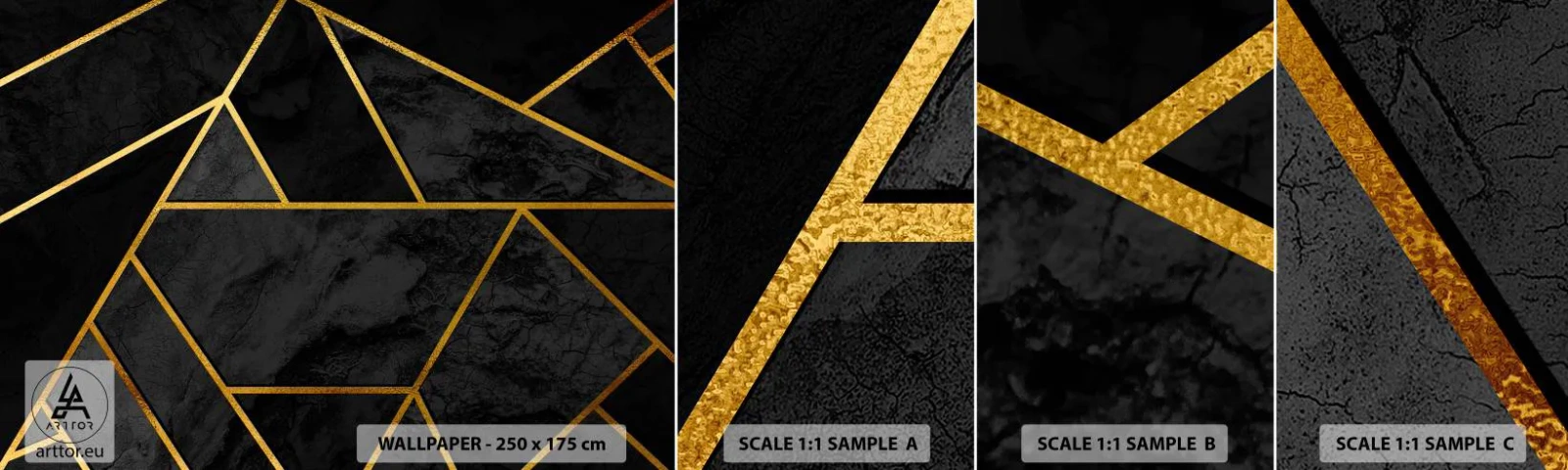 Vzorka samolepiacej fototapety Deluxe Sticker - Temnota a svetlo - Abstrakcia, Kus, Moderný vzor - 100x30 cm