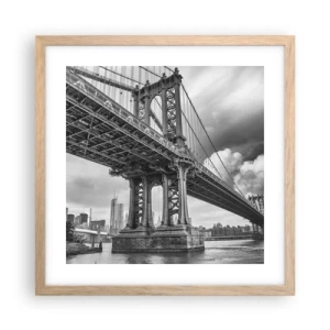 Plagát v ráme zo svetlého duba - Do srdca mesta - 40x40 cm