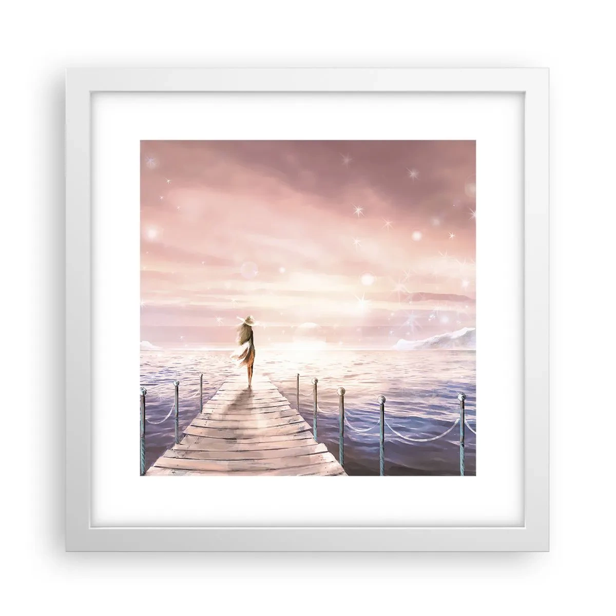 Plagát v bielom ráme - Vo svetle sna - 30x30 cm