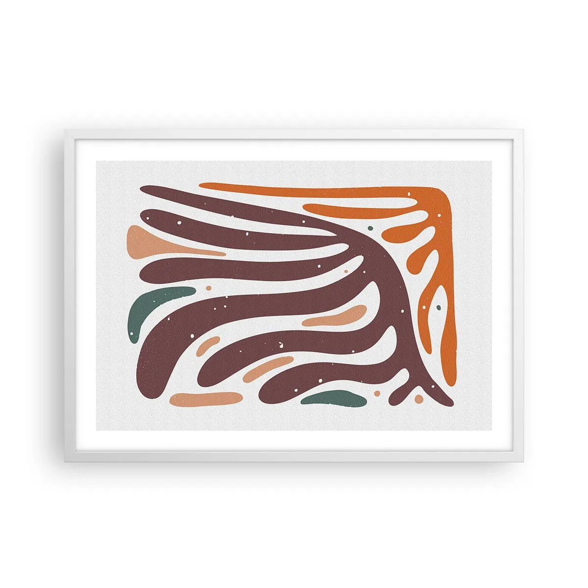 Plagát v bielom ráme - Organická a radiálna kompozícia - 70x50 cm