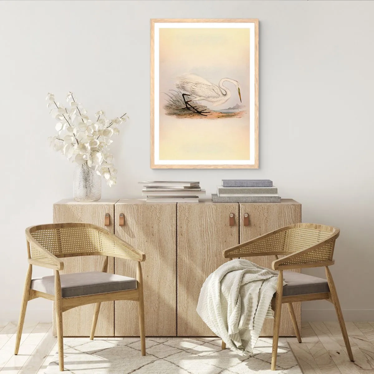 Plagát v ráme zo svetlého duba - Pani rákosín - 61x91 cm