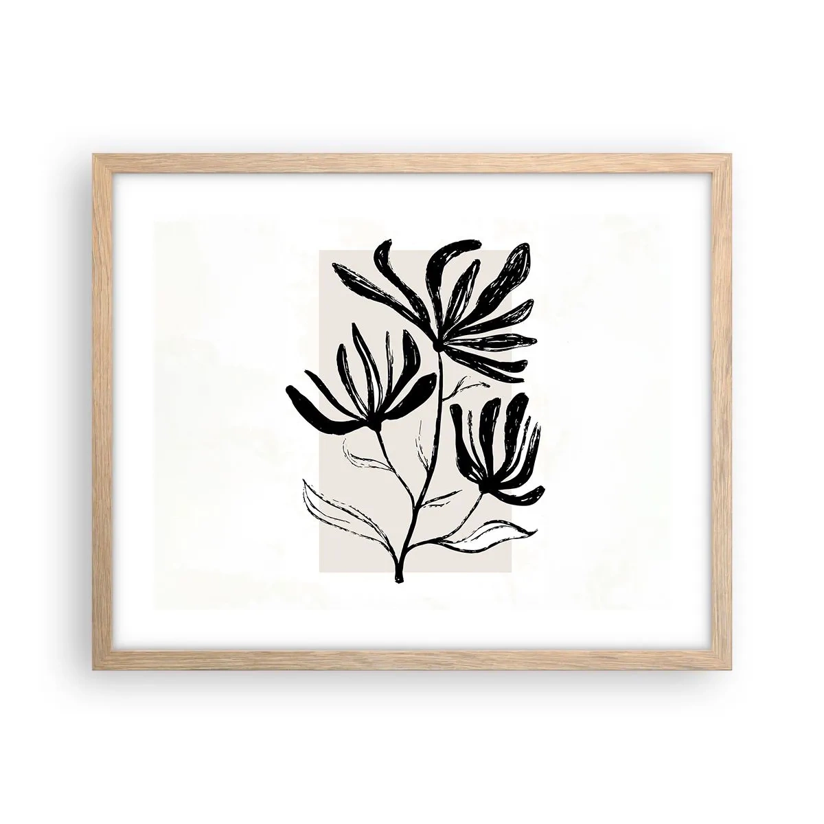 Plagát v ráme zo svetlého duba - Náčrtok pre herbár - 50x40 cm