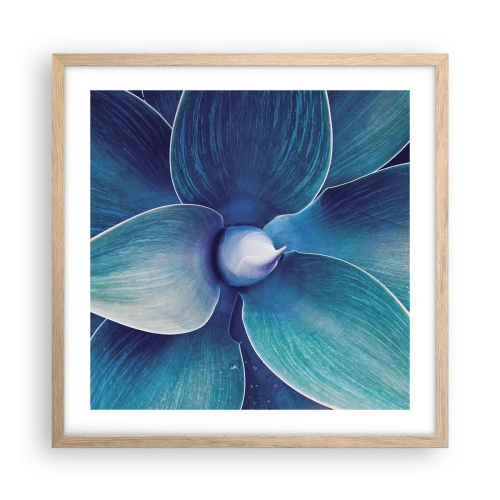 Plagát v ráme zo svetlého duba - Modrastý od neba - 50x50 cm