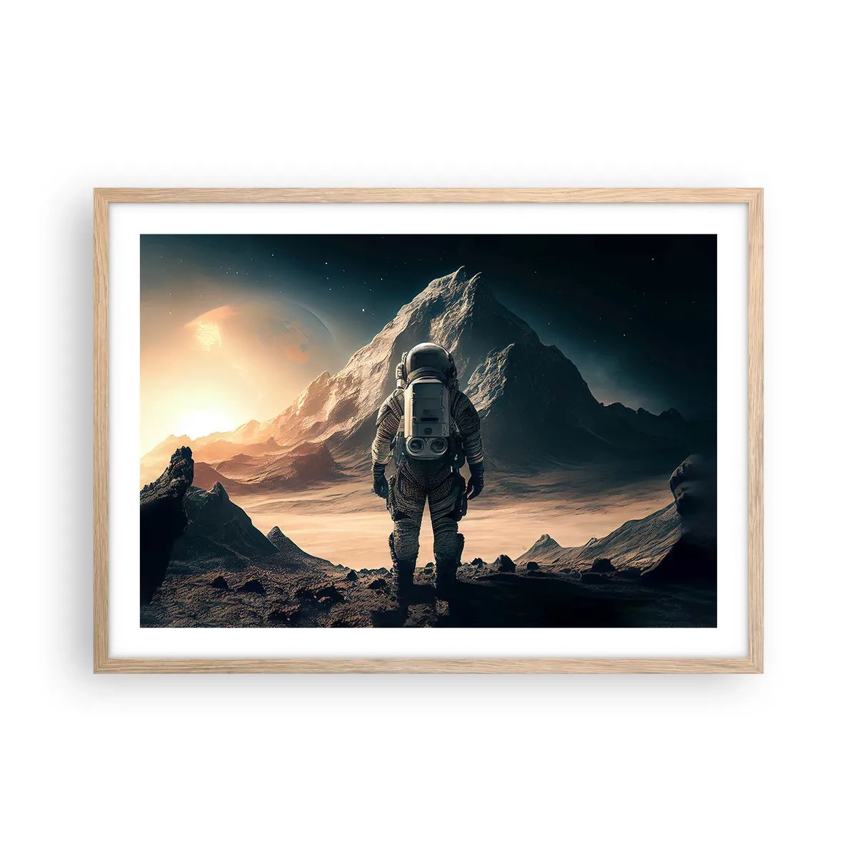 Plagát v ráme zo svetlého duba - Nová výzva - 70x50 cm