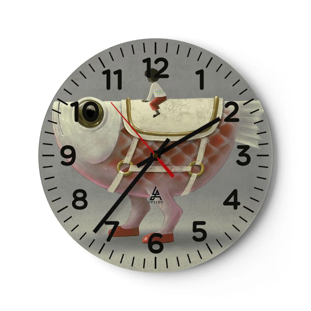 Nástenné hodiny - Rybí jazdec - 30x30 cm