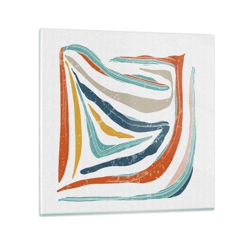 Obraz na skle - Priateľsky usmievavá abstrakcia - 70x70 cm