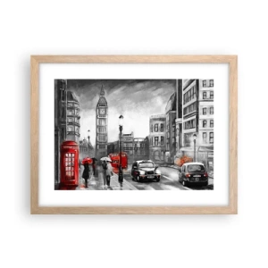 Plagát v ráme zo svetlého duba - Vôbec nie šedé mesto - 40x30 cm