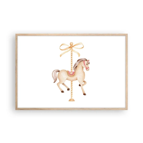 Plagát v ráme zo svetlého duba - Elegantným klusom - 91x61 cm