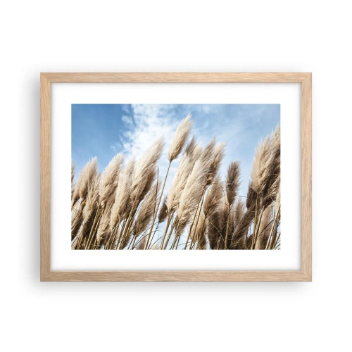 Plagát v ráme zo svetlého duba - Slnečné a veterné pohladenie - 40x30 cm