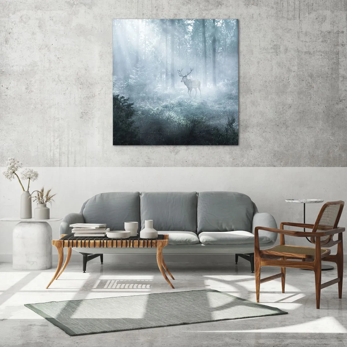 Obraz na skle - Ranná obchôdzka sídliska - 70x70 cm