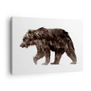 Obraz na plátne - umelecká silueta medveďa - 70x50cm - Vždy nosím naozajstný kožuch! - Moderná nástenná dekorácia do obývacej izby a spálne ARTTOR