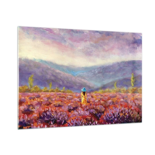Obraz na skle - V levanduľovom svete - 100x70 cm