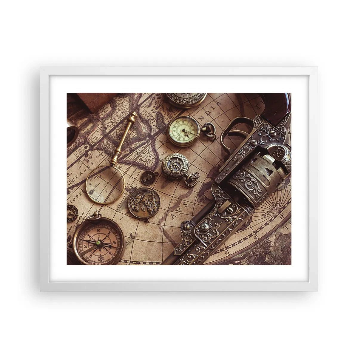 Plagát v bielom ráme - Dobrodružstvo volá - 50x40 cm