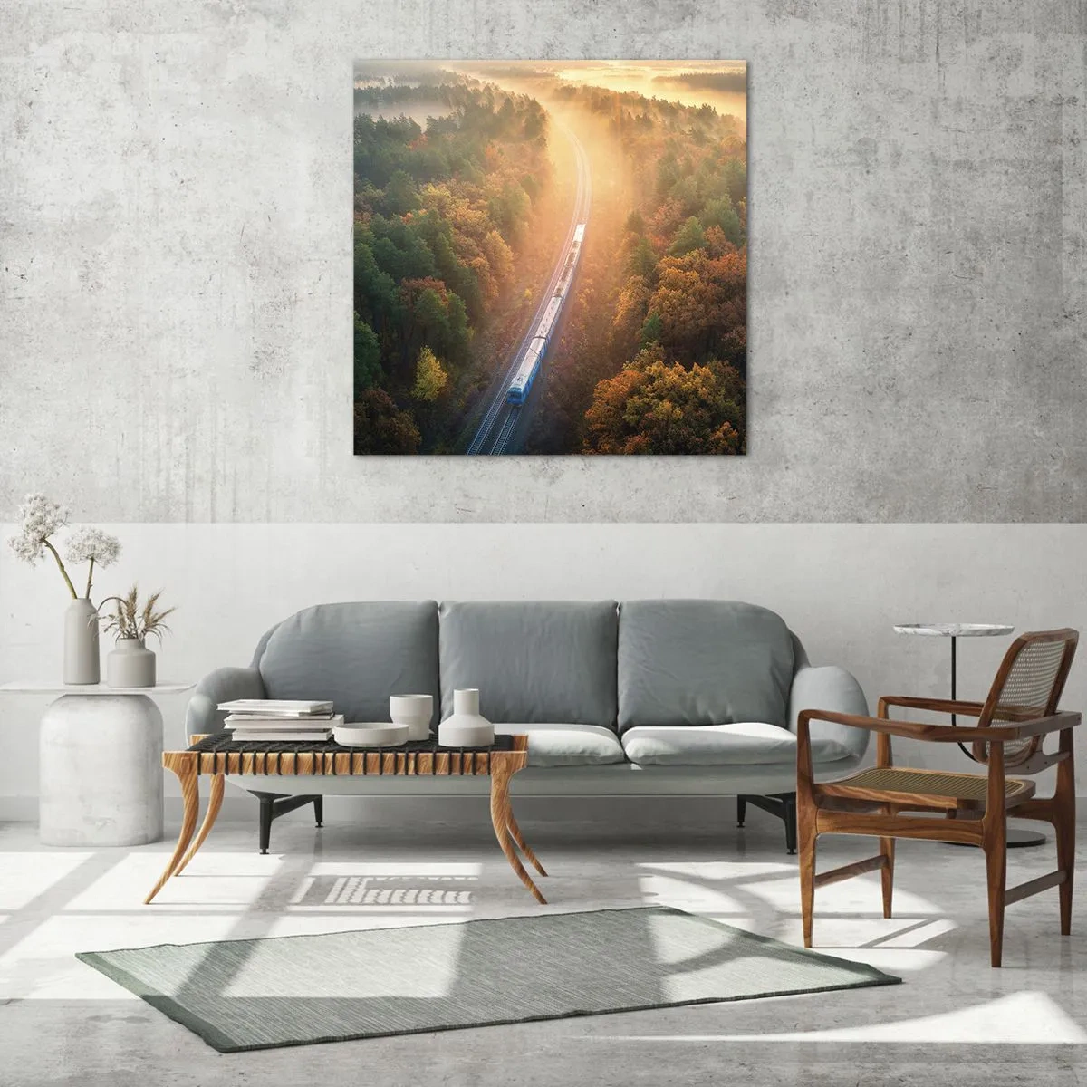 Obraz na skle - Jesenná cesta - 40x40 cm
