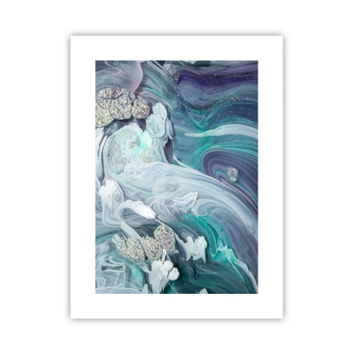 Plagát - Prúdy modrej - 30x40 cm