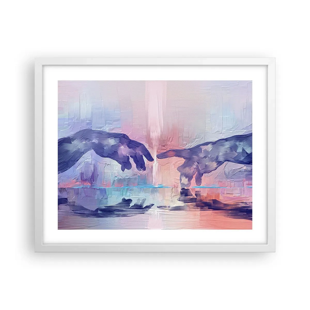 Plagát v bielom ráme - Božská iskra života - 50x40 cm