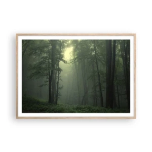 Plagát v ráme zo svetlého duba - Než sa prebudí - 100x70 cm