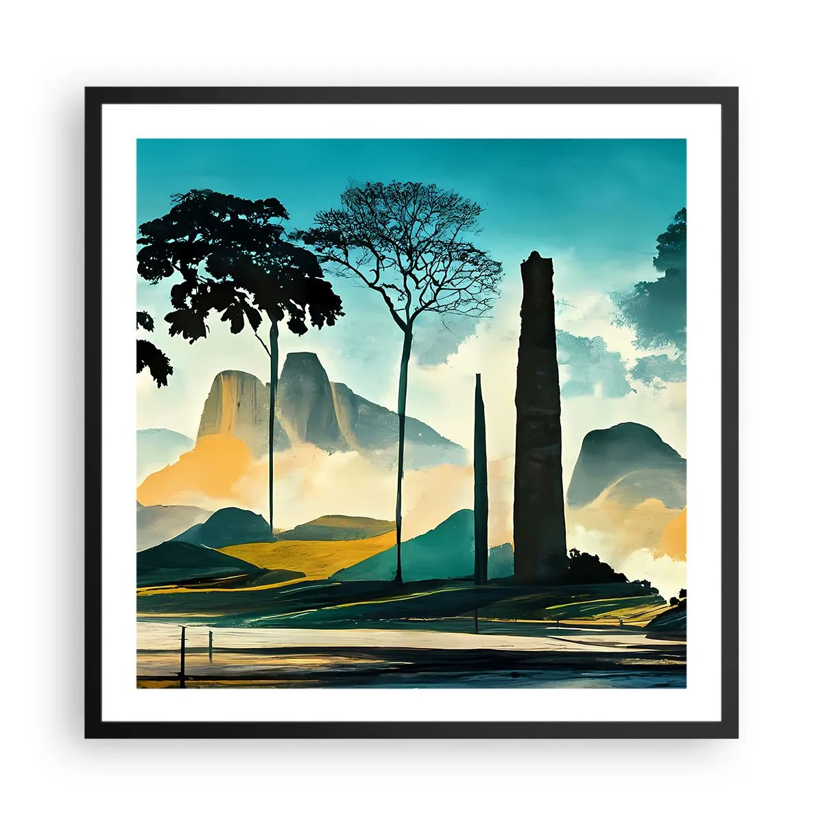 Plagát v čiernom ráme - Vyššie a vyššie - 60x60 cm