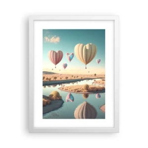 Plagát v bielom ráme - Láska ťa nechá vzlietnuť - 30x40 cm