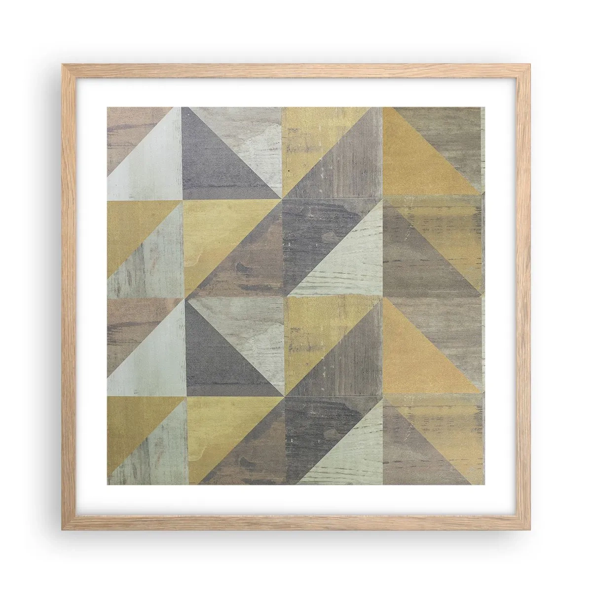 Plagát v ráme zo svetlého duba - V uhle trojuholníka - 50x50 cm