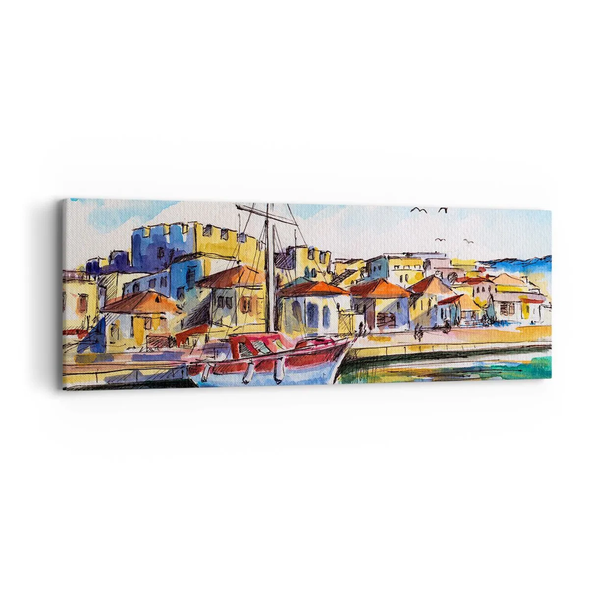 Obraz na plátne - Dúhové popoludnie - 90x30 cm