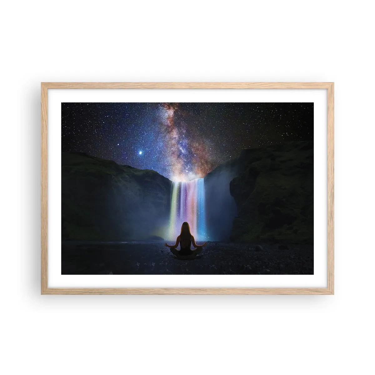 Plagát v ráme zo svetlého duba - Absolútna harmónia - 70x50 cm