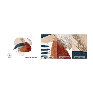 Vzorka samolepiacej fototapety Deluxe Sticker - Oválna kompozícia - Abstrakcia, Kus, Moderný vzor - 100x30 cm