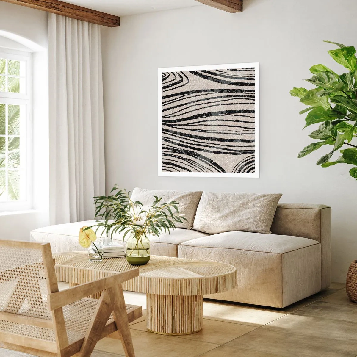 Plagát - Močiar s líniami - 60x60 cm