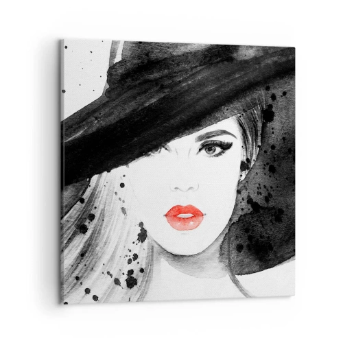 Obraz na plátne - Dáma v čiernom - 50x50 cm