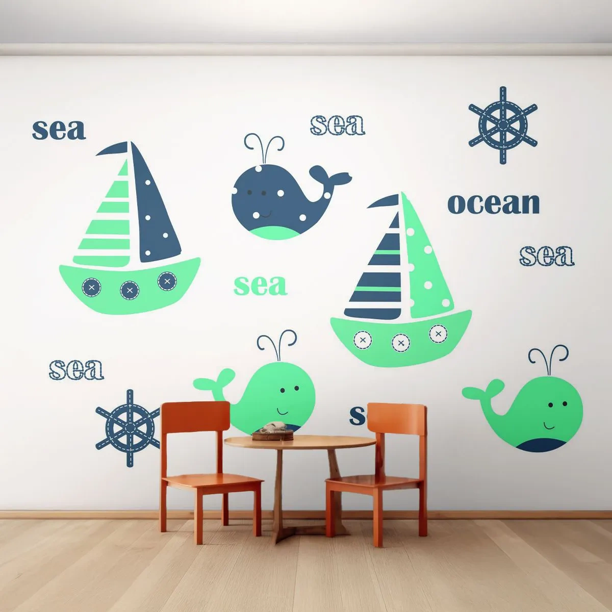 Samolepiaca Fototapeta Deluxe Sticker - Cez mora a oceány - Pre deti, Námorná, Plachetnica - 250x175 cm