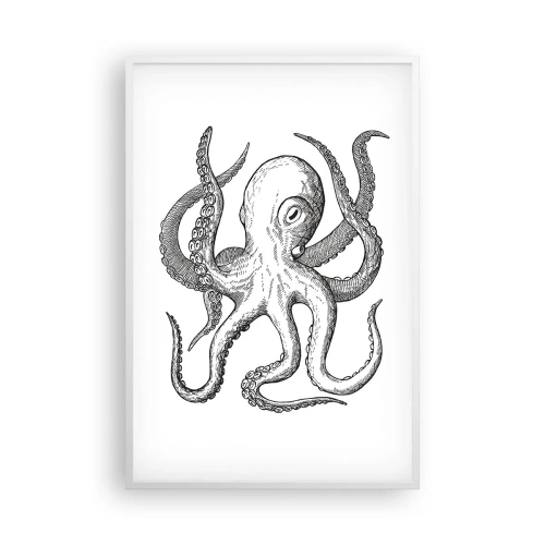 Plagát v bielom ráme - Tancujúca s vlnami - 61x91 cm