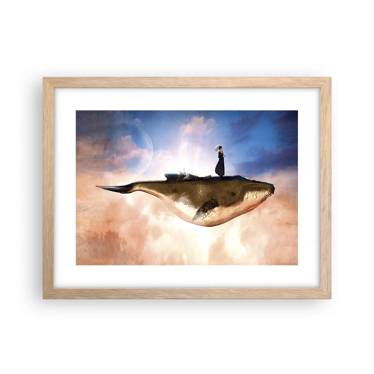 Plagát v ráme zo svetlého duba - Surrealistická cesta - 40x30 cm