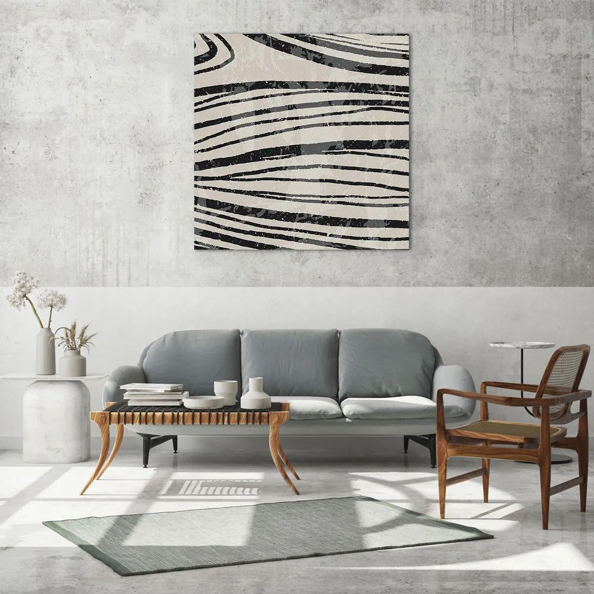 Obraz na skle - Močiar s líniami - 70x70 cm