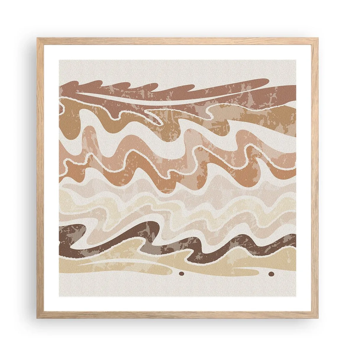 Plagát v ráme zo svetlého duba - Dobrá energia – dobré emócie - 60x60 cm