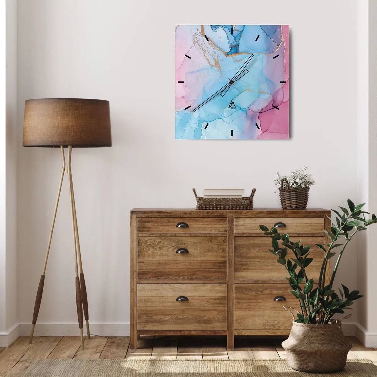 Nástenné hodiny - Stretávanie a prelínanie - 40x40 cm