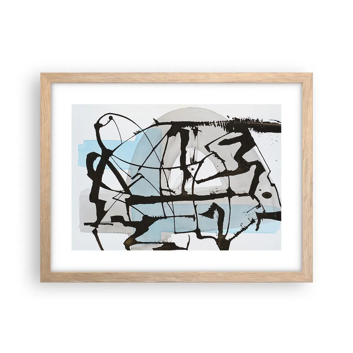 Plagát v ráme zo svetlého duba - Aj napriek tomu modrý - 40x30 cm