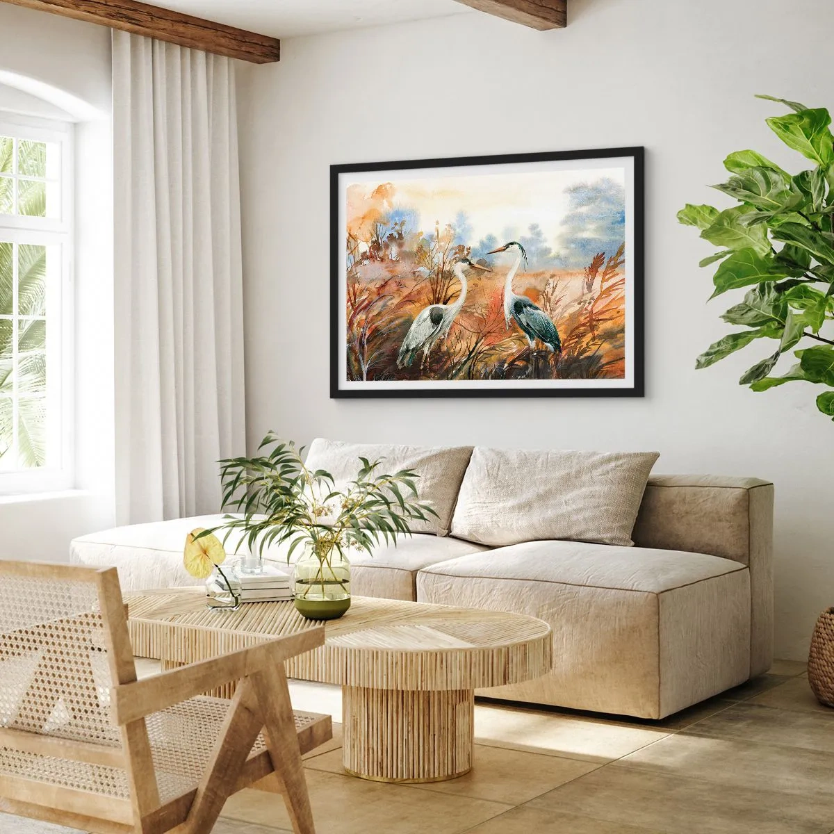 Plagát v čiernom ráme - Kam na jeseň? - 100x70 cm