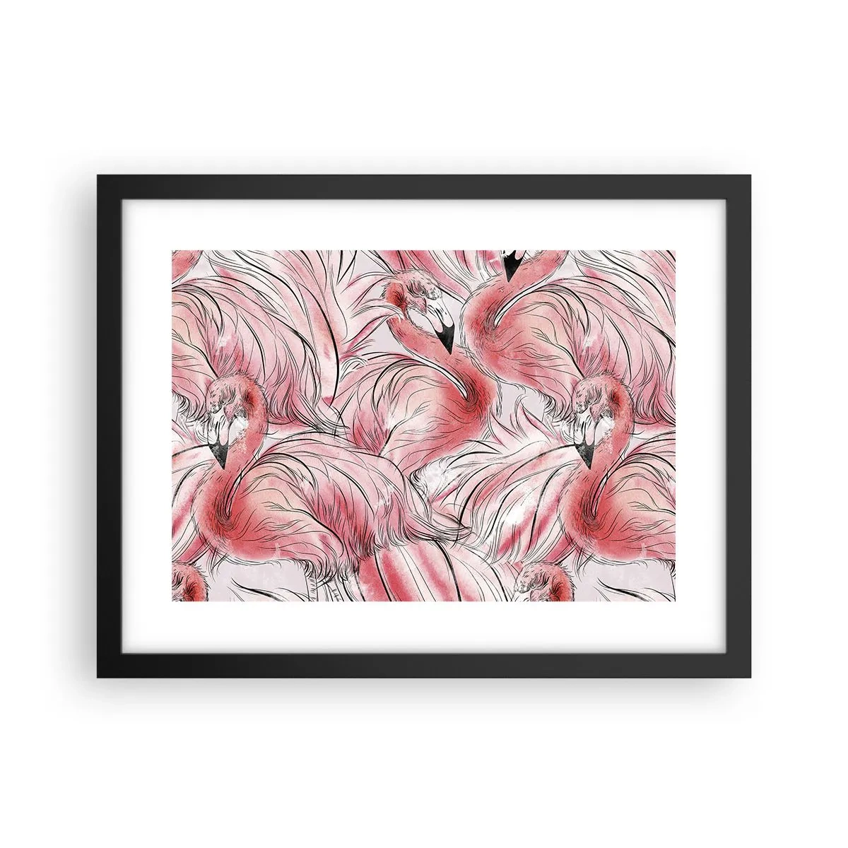 Plagát v čiernom ráme - Vtáči corps de ballet - 40x30 cm