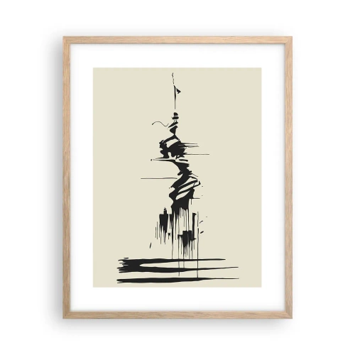 Plagát v ráme zo svetlého duba - Rýchla abstrakcia - 40x50 cm