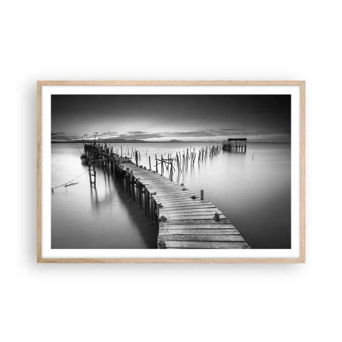 Plagát v ráme zo svetlého duba - Pokoj zabudnutého brehu - 91x61 cm