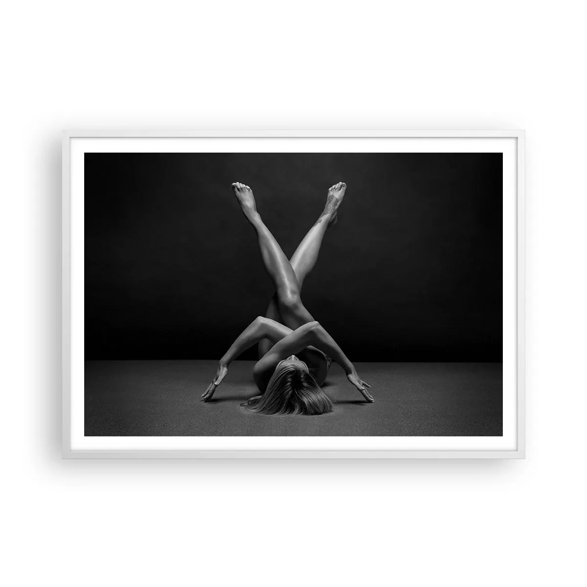 Plagát v bielom ráme - Geometria nahoty - 100x70 cm