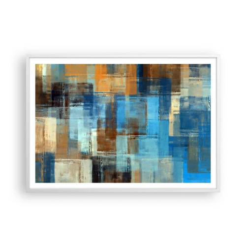 Plagát v bielom ráme - Cez modrý závoj - 100x70 cm