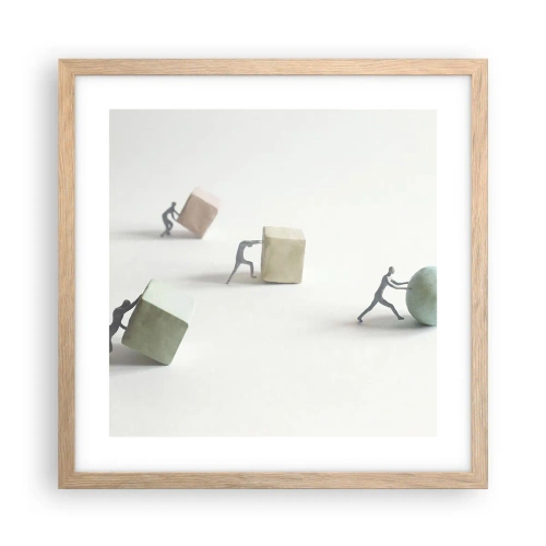 Plagát v ráme zo svetlého duba - Život samotný - 40x40 cm