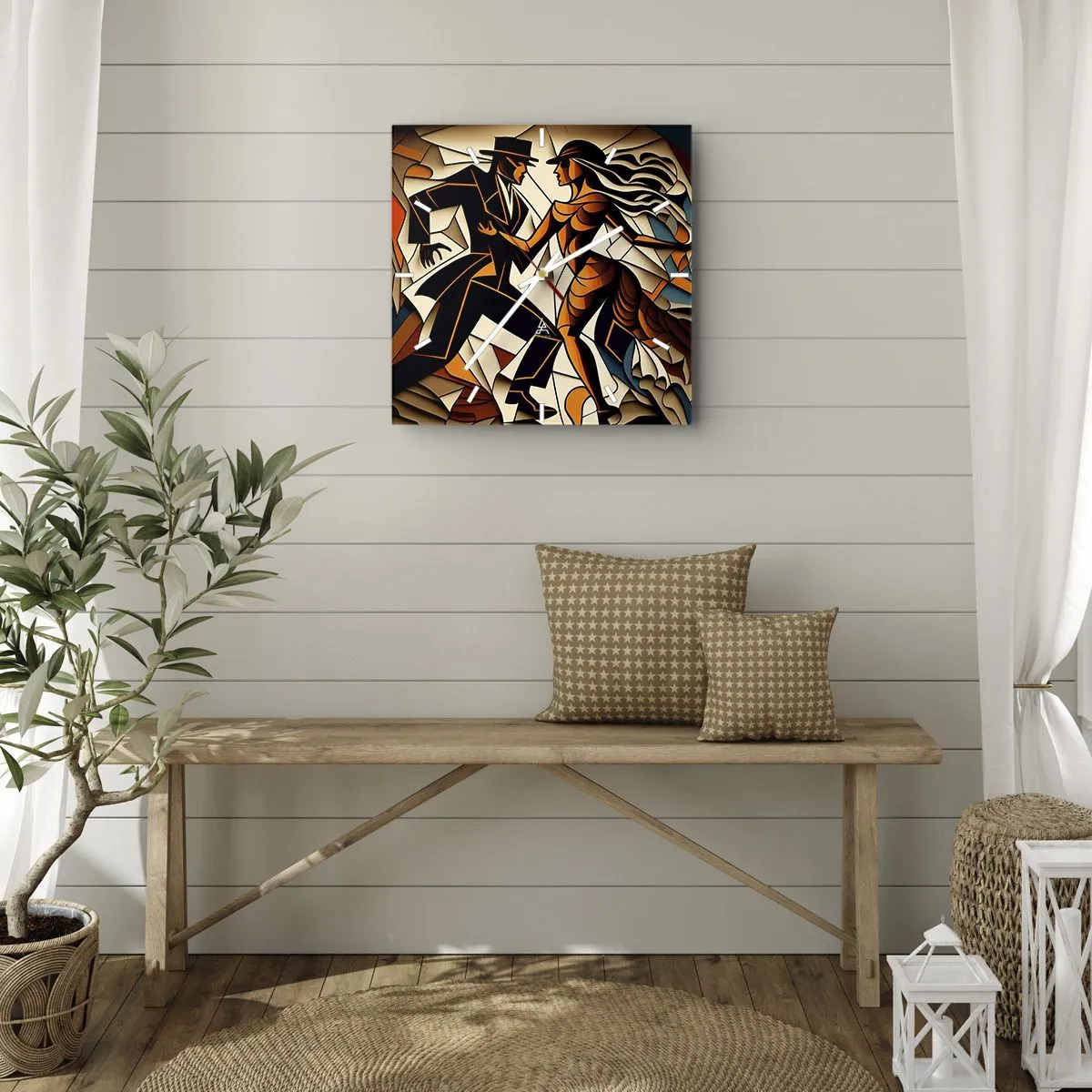 Nástenné hodiny - Tanec vrelosti a vášne - 30x30 cm